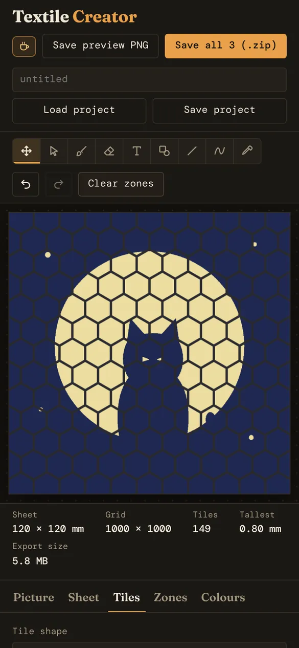 Textile Creator: Print a picture onto fabric mesh in several colours ...